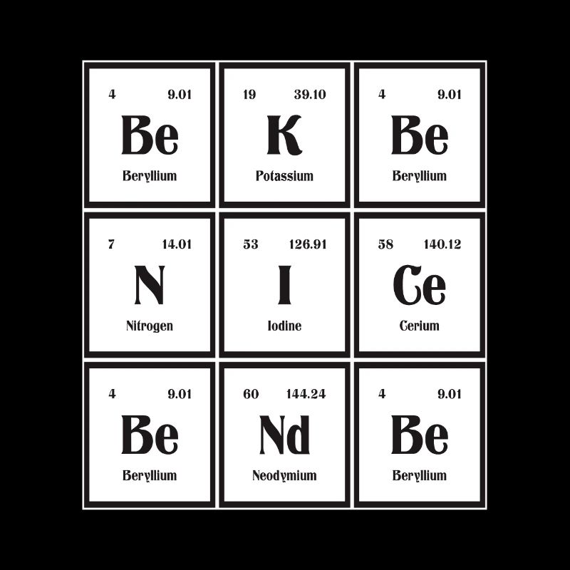 Be Nice Be Kind | Periodic Table of Elements