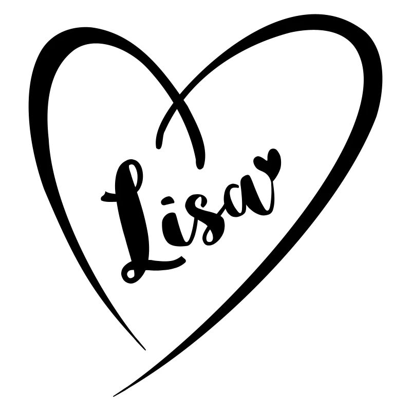 Lisa surname first name in heart frame