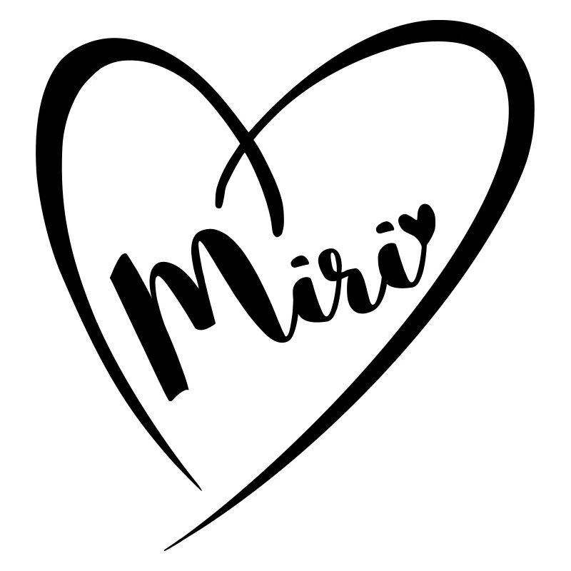 Miri surname first name in heart frame