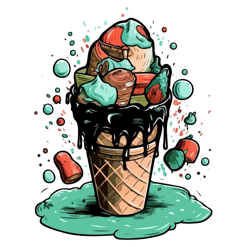 Cornet de glace multi-goûts