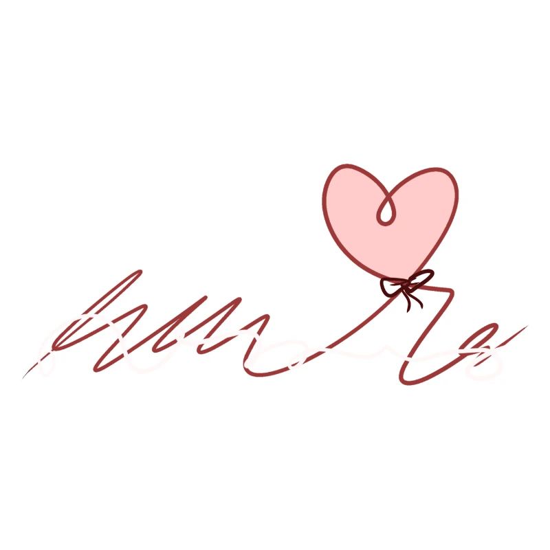 red thread heart love loop