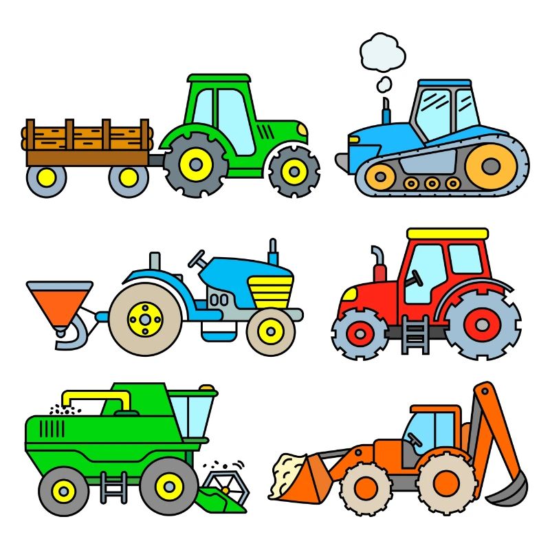 Red Tractor Moissonneuse-batteuse Excavatrice Ferme de tracteurs