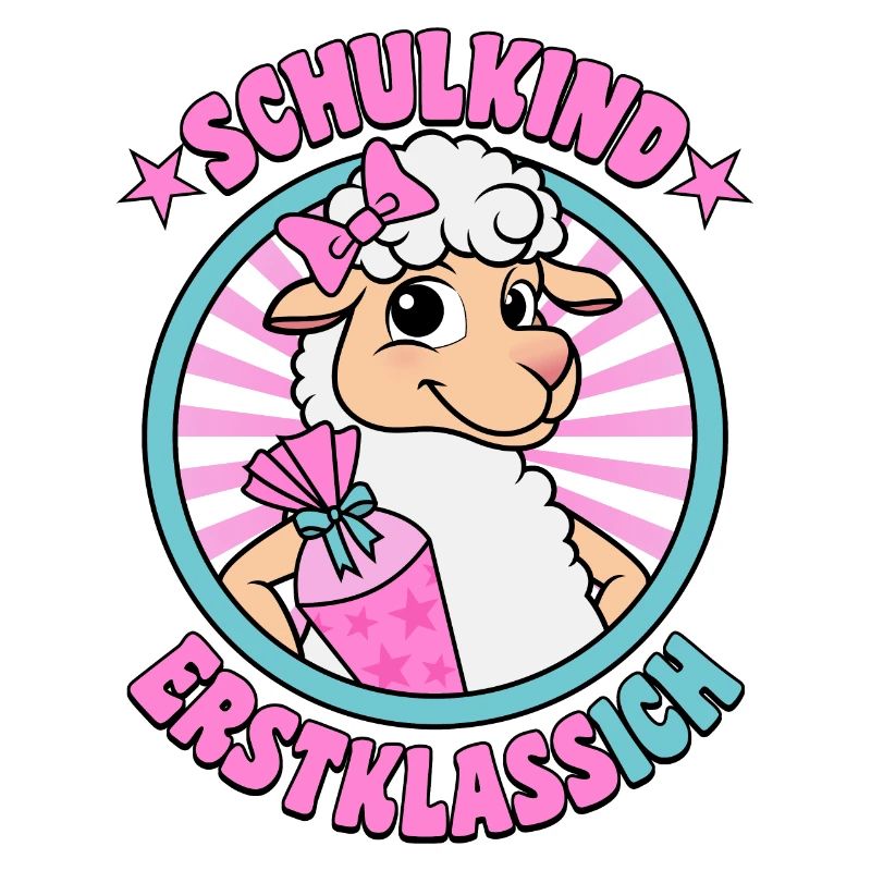 Schulkind Erstklassich Schäfchen Einschulung