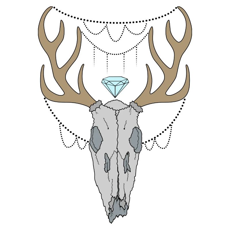 Deer antlers skull
