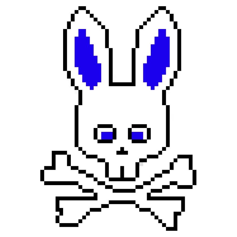 Skull Rabbit Blue