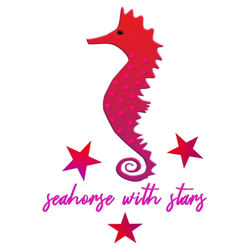 rotes Seepferdchen mit Sternchen pink