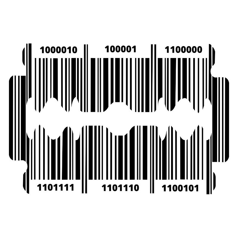 Rasierklinge mit geheim Code