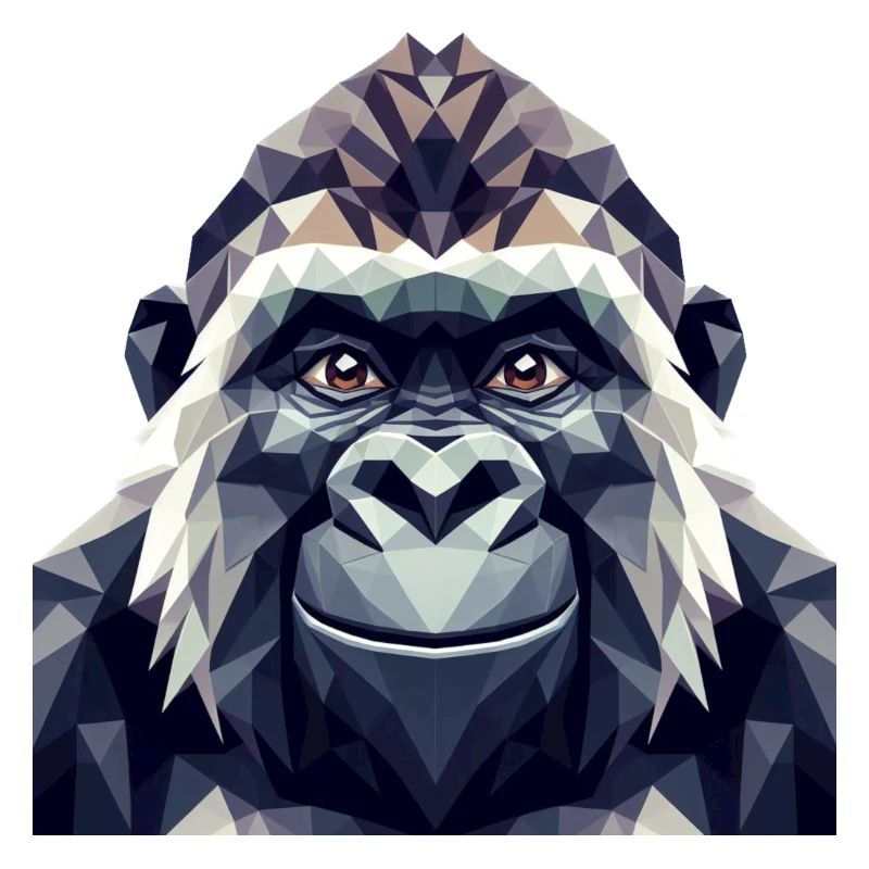 Ein Affe im Polygon-Stil