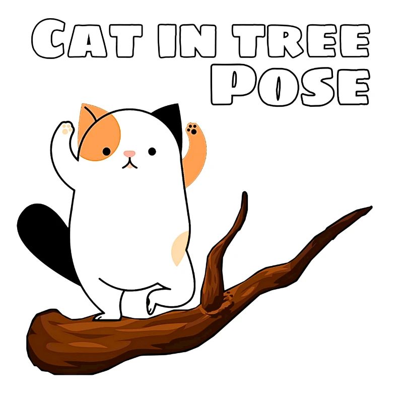 Katze in Baum-Pose