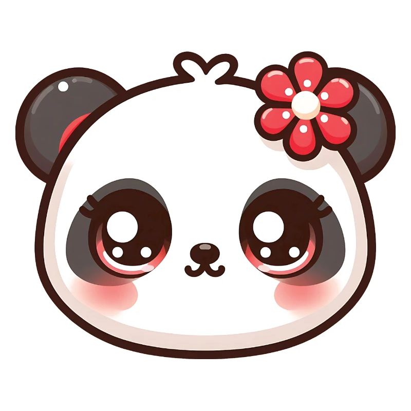 Visage mignon de fleur de panda