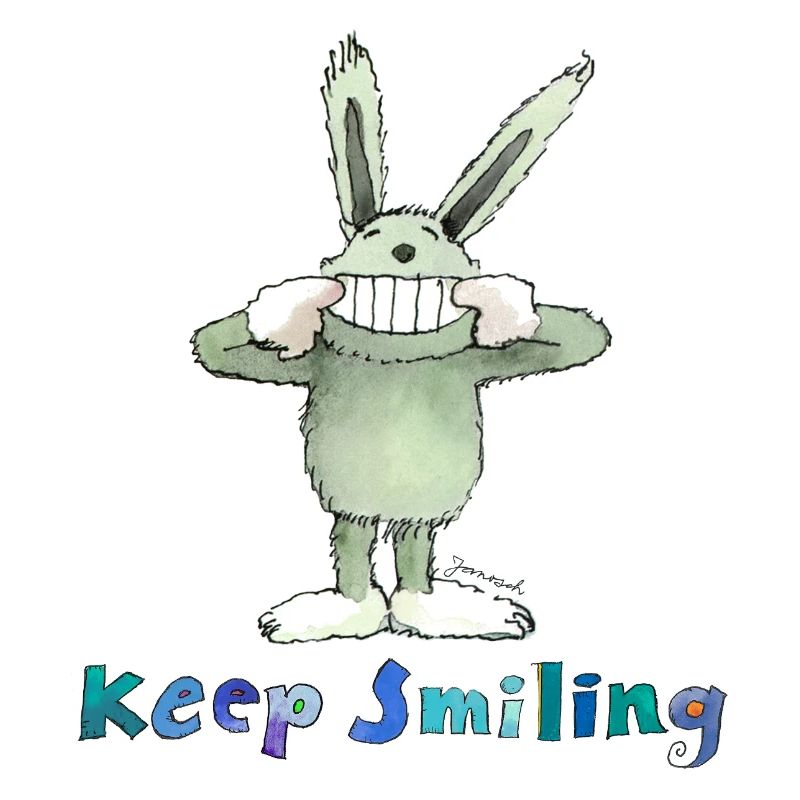 Janosch Spruch Keep Smiling Mit Hase Baldrian 