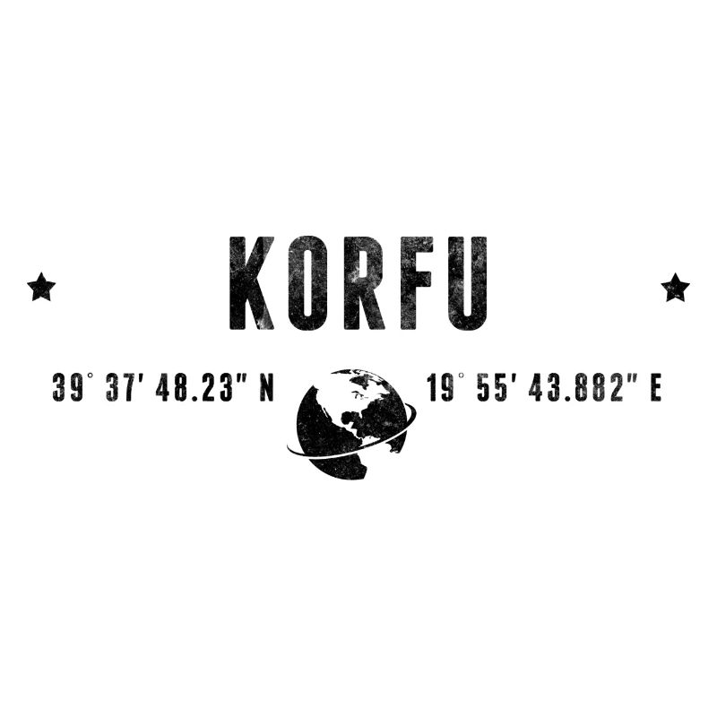 Corfu Stylized Geographical Coordinates