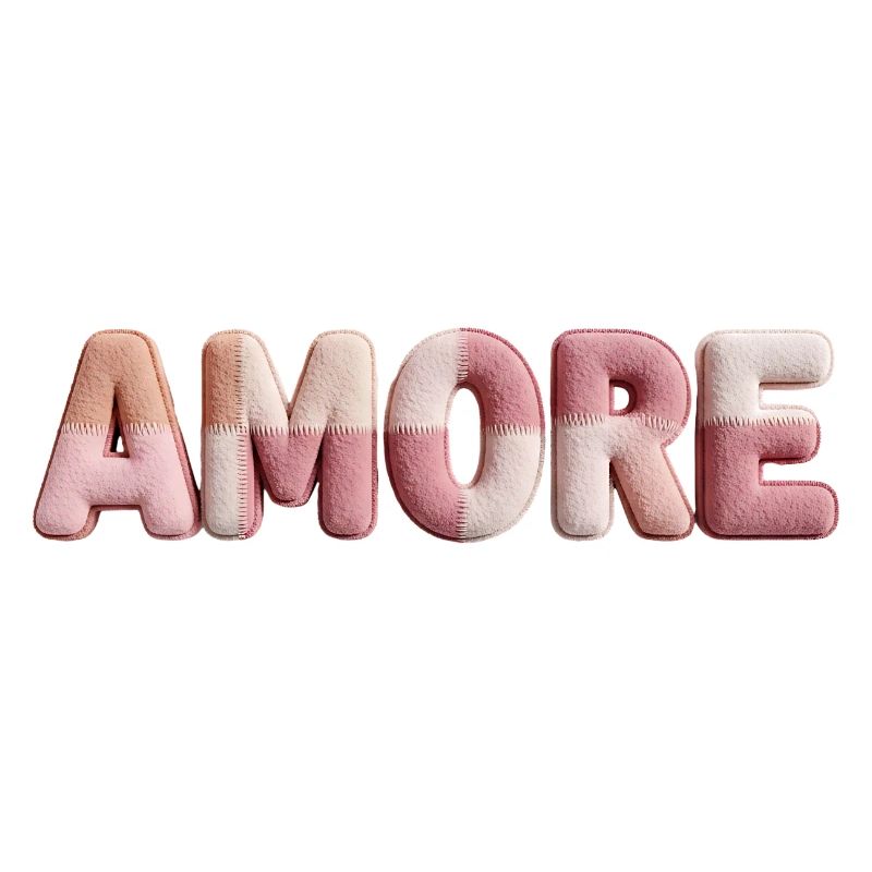 Amore Romantisches Schrift Design Patchwork