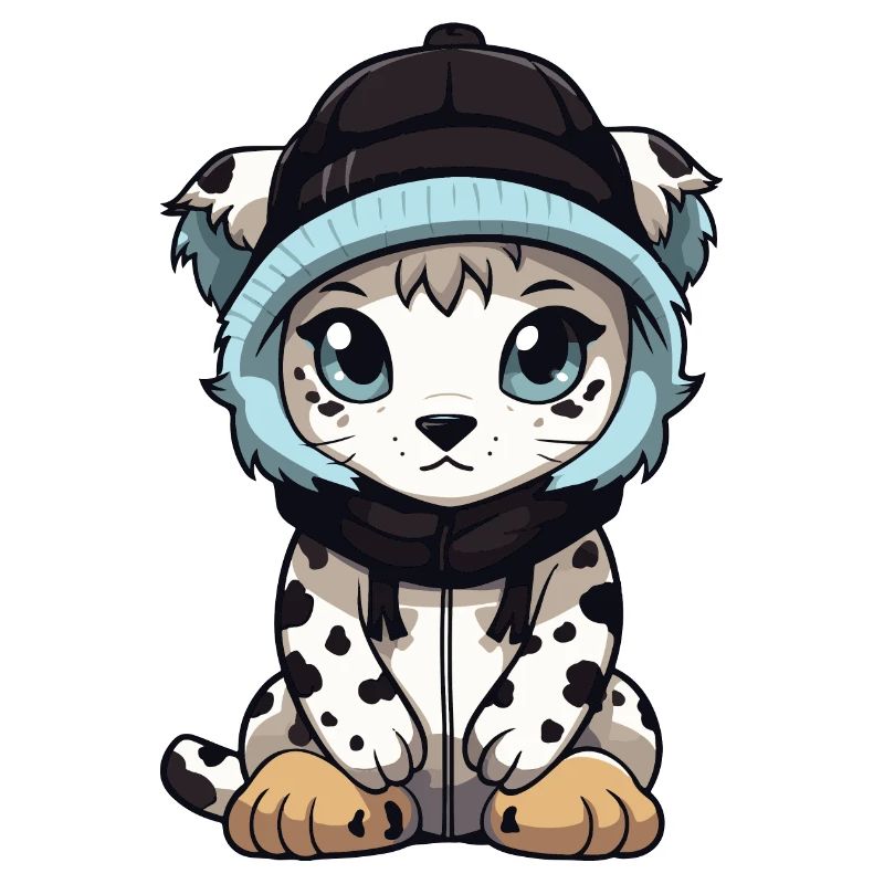 Léopard des neiges bébé léopard d’hiver