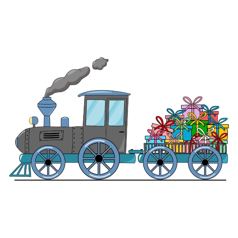 Children's train railway with trailer grey