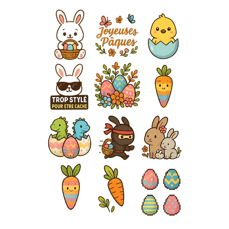 Ensemble d'illustration sur le thème de Pâques