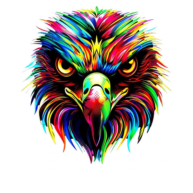 Aigle Pop Art Couleurs vives Aigle royal Pygargue à queue blanche
