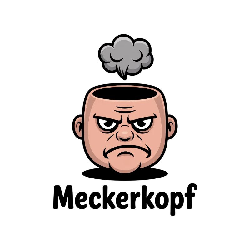 Meckerkopf Genervtes Grumpy Comic Gesicht