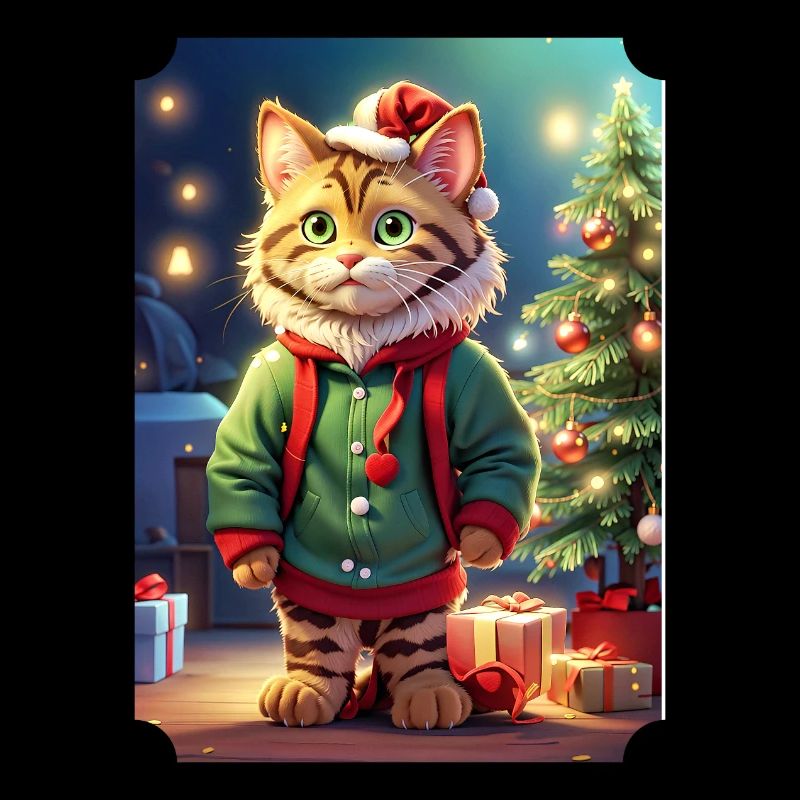 Modèle vierge de chat de Noël 1.3