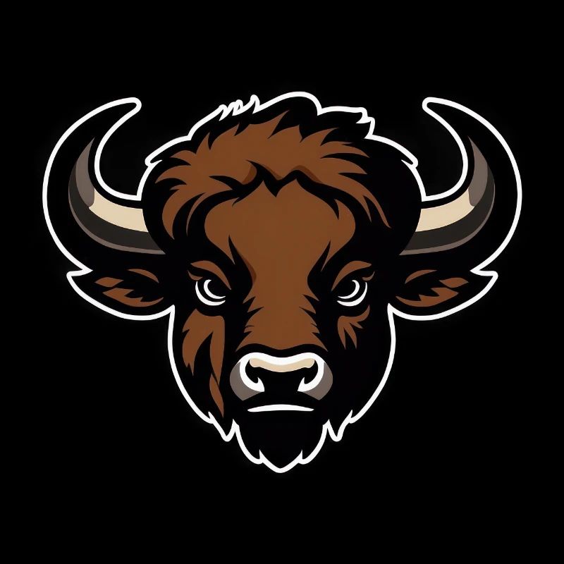 Logo de bison de dessin animé