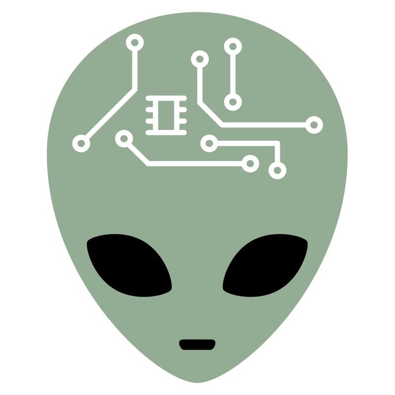 Alien Head avec circuits (trois couleurs)