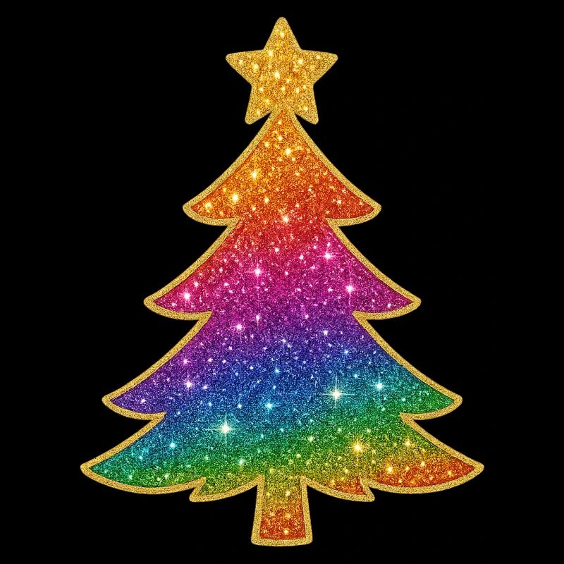 Rainbow Glitter Christmas Tree