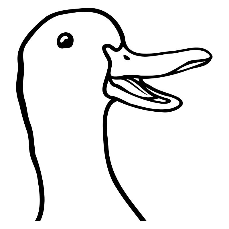 Comic head cute goose