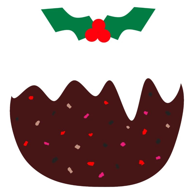 Weihnachtspudding mit bunten Beeren