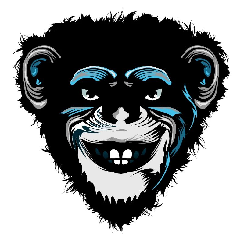 head monkey chimpanzee macaque drawing 7 A