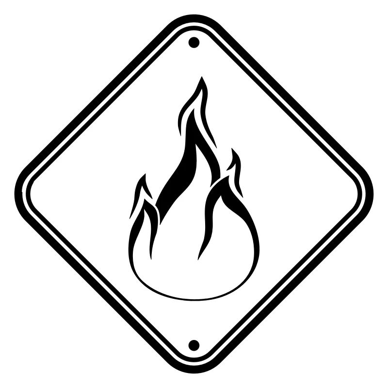warning sign shield caution caution danger feu