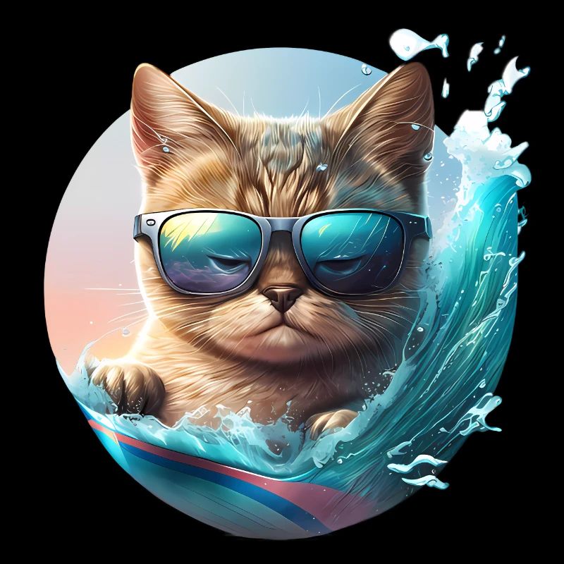 Chat de surf