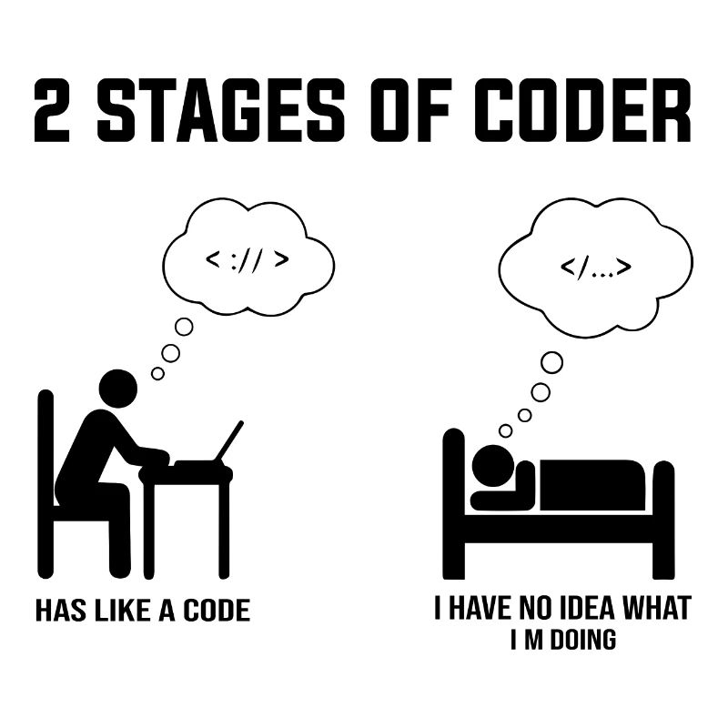 2 Stufen des Programmierers - Geschenkidee Humor Code Codierung