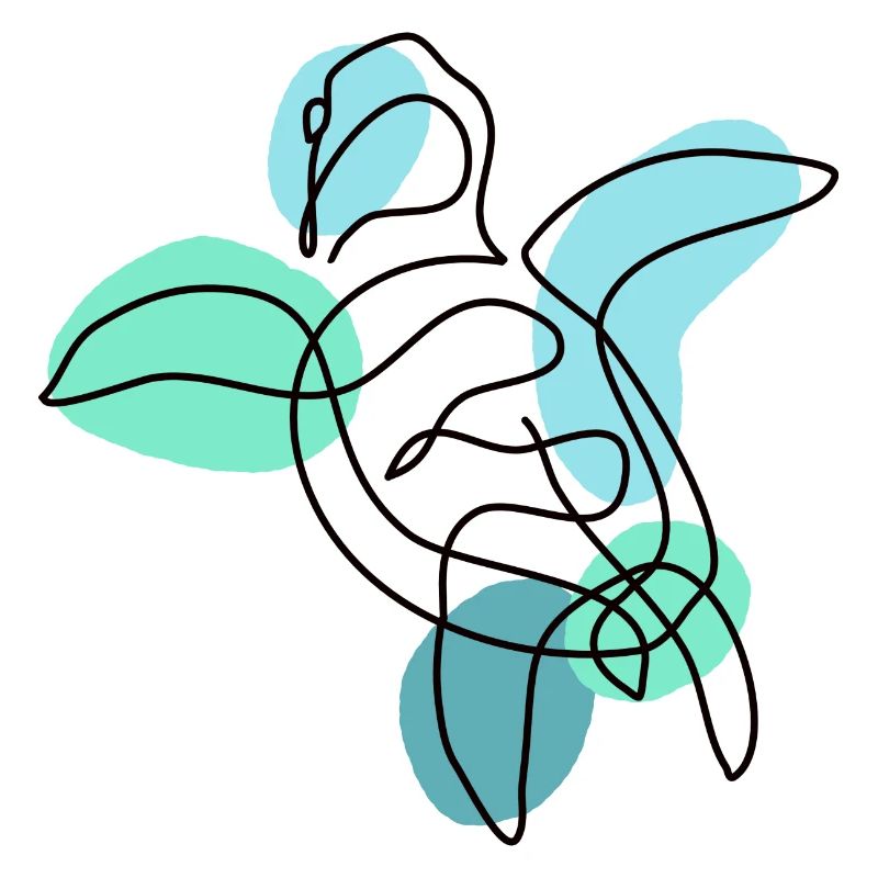 Schildkröte Einzeilige Kunst Bunt