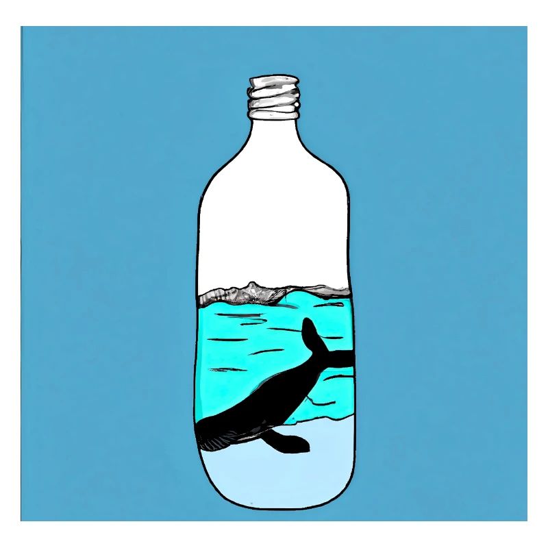 Message dans une bouteille, Illustration de baleine, Déclaration