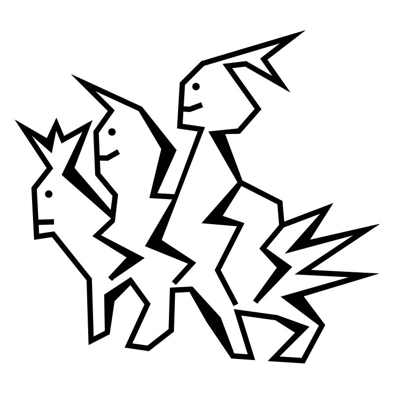 Vector drawing three-headed dragon