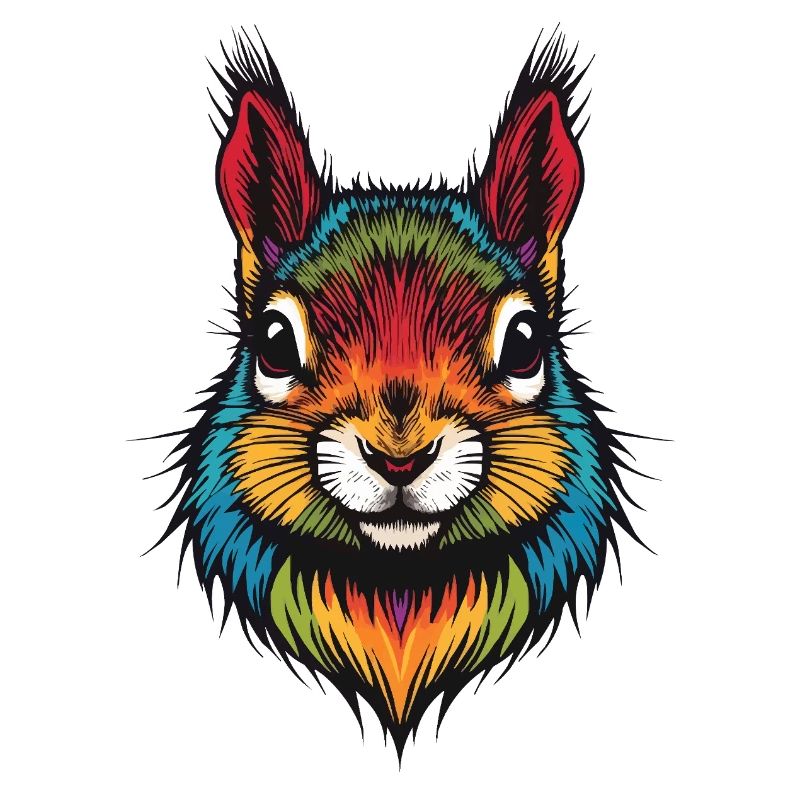 Buntes Eichhörnchen tierische Farbexplosion