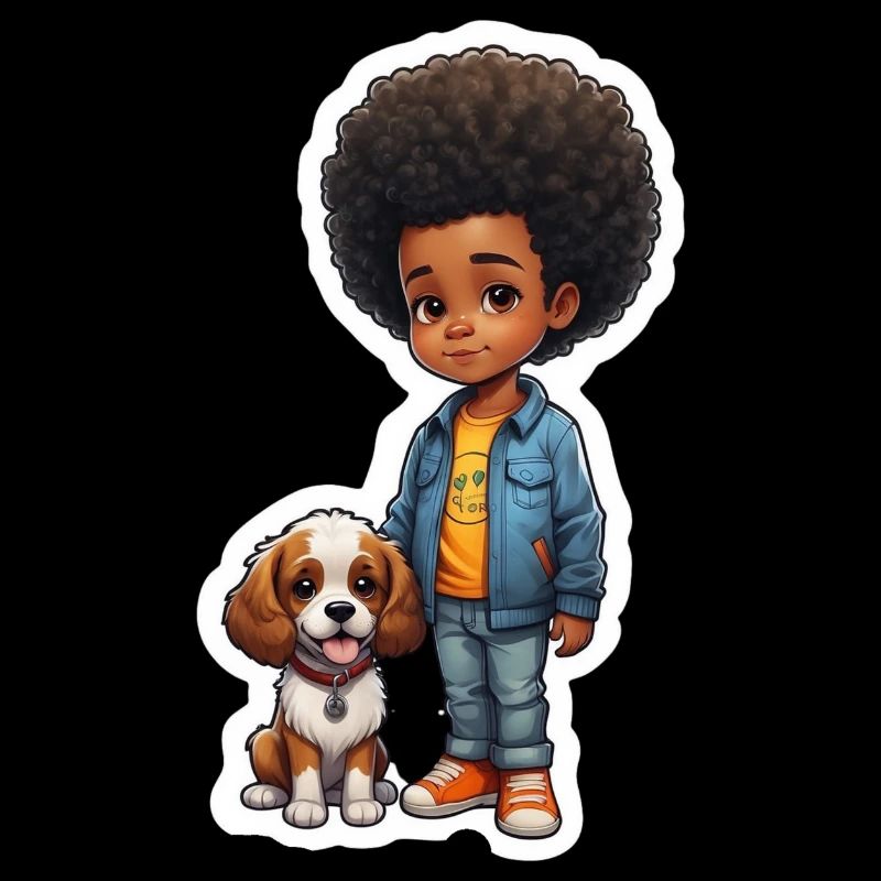 Kind Hund Geschenkidee Afrolocken