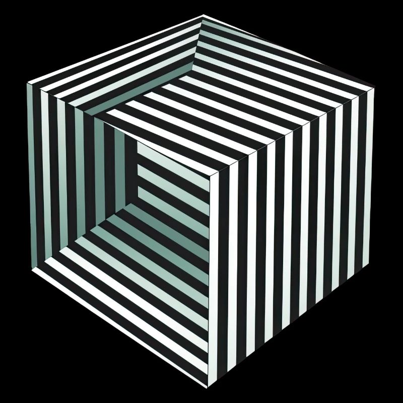 Illusion de cube rayé