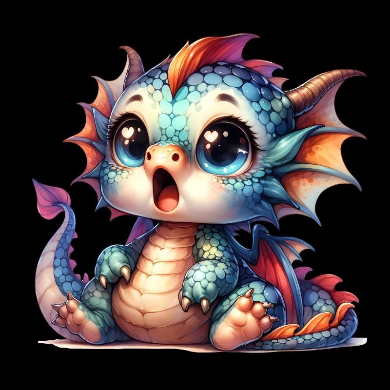 Mignon bébé dragon avec un visage surpris