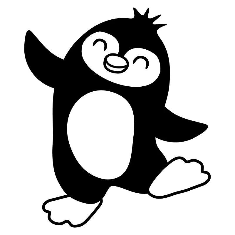 Cute happy penguin dancing