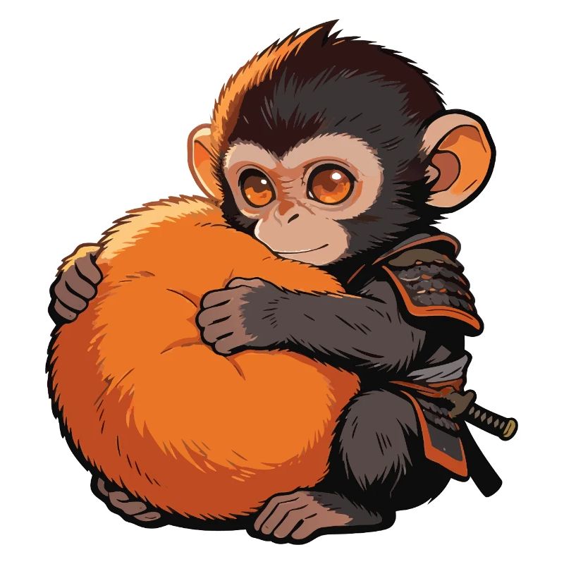 Süßer Baby Affe gibt Faustschlag Monkey Punch