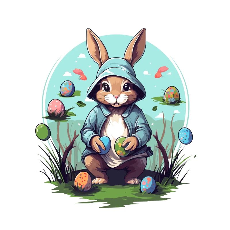 Sweet Easter bunny, Easter eggs