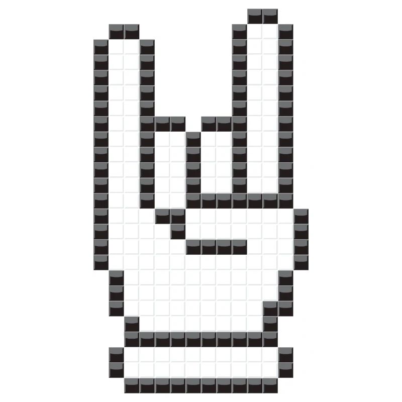 Zeichen der Hörner (Pixelated)