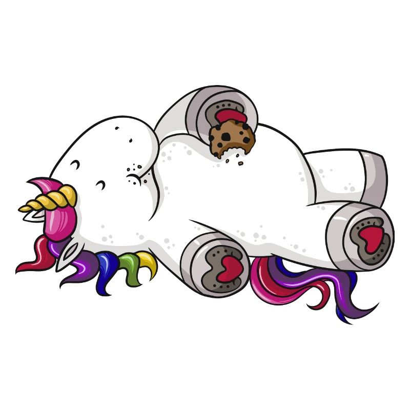 Munching comic Unicorn rainbow