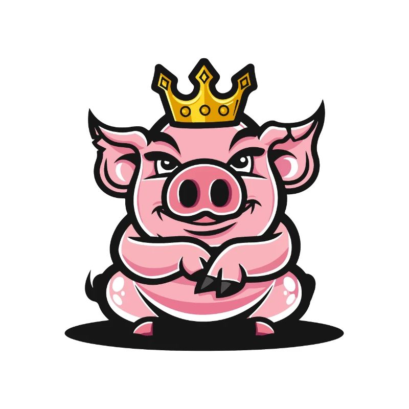 Schwein Comic Krone
