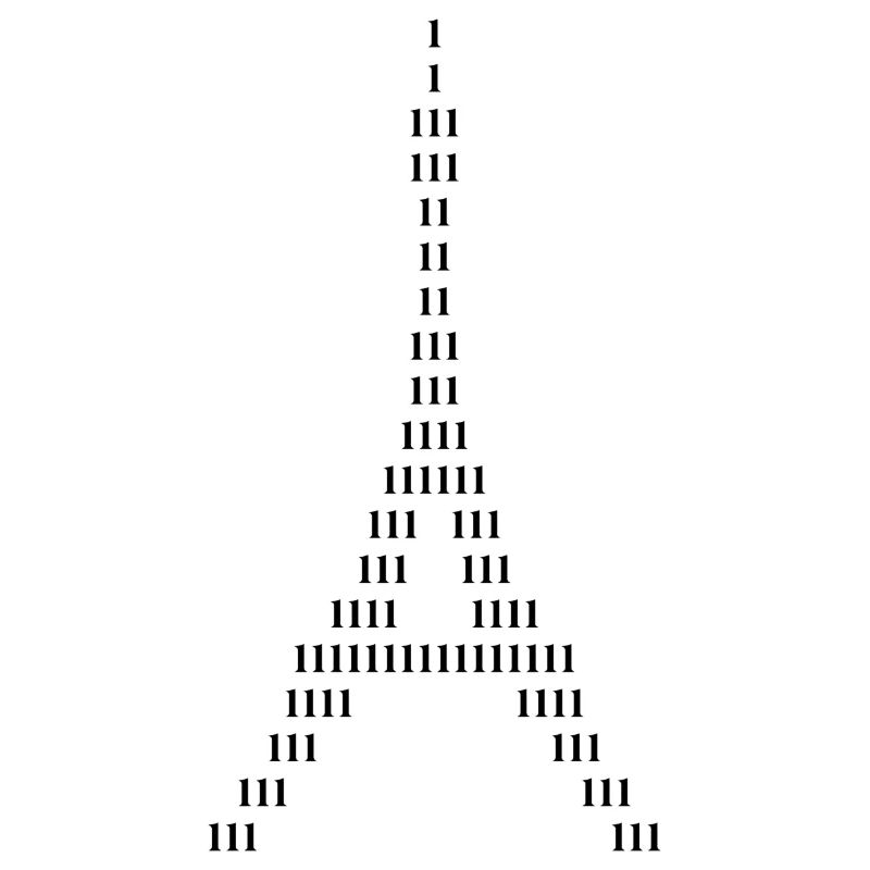 Silhouette des Eiffelturms aus Einsen