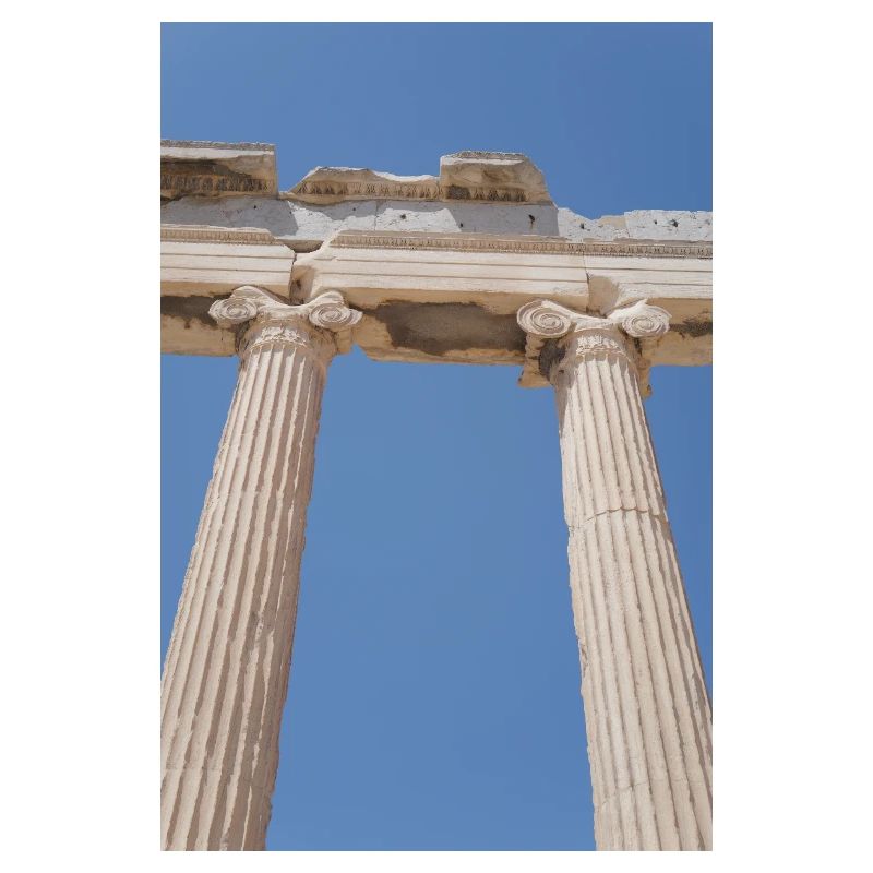 Ancient columns under blue sky, Acropolis