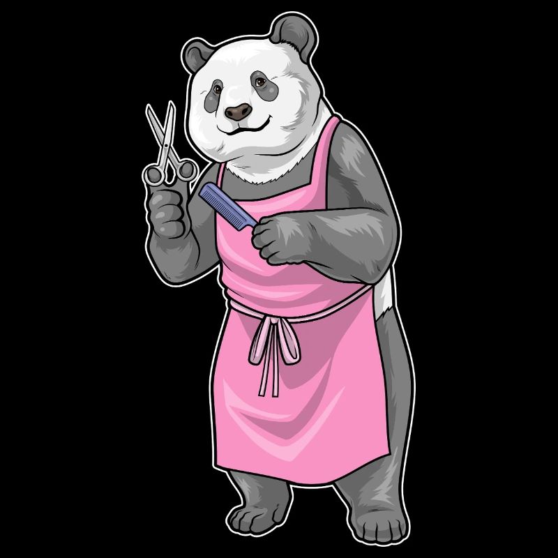 Panda Coiffe Ciseaux Peigne