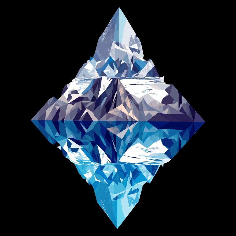 Low Poly Mountain Abstract with Reflection in Water