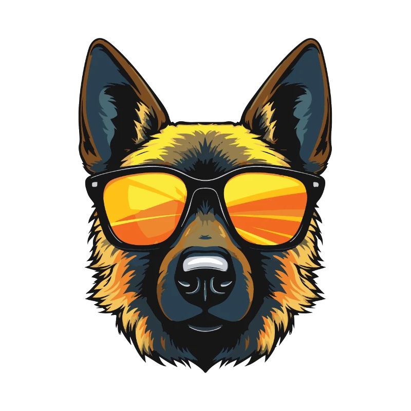German Shepherd Dog Head Cool